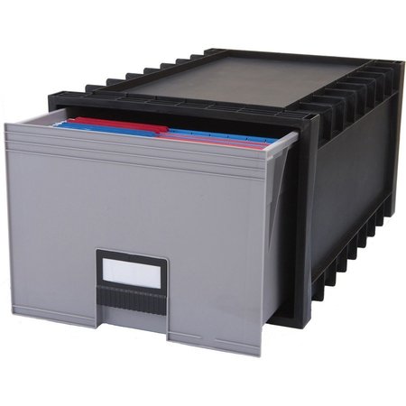 STOREX Archive Storage Box, LTR, 24"D, Black/Gray STX61106U01C